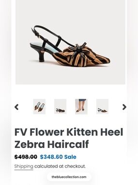 Frances Valentine Flower Kitten Heel Zebra Haircalf